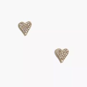 NWT Pavé Crystal Heart Stud Earrings
